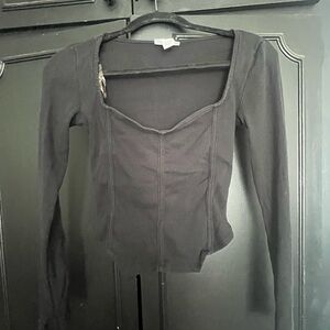 Black Long Sleeve Women's Top